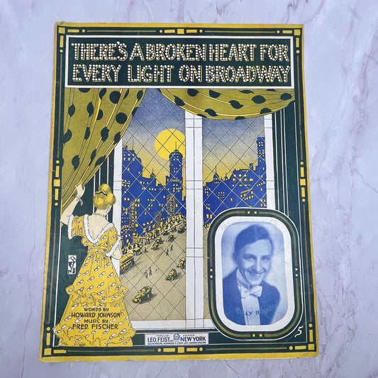 There's a Broken Heart For Every Light on Broadway Roder 1915 Sheet Music V15