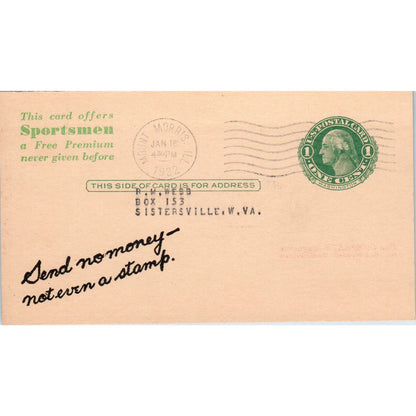 1932 Outdoor Life Magazine Postal Mailing Card PE6