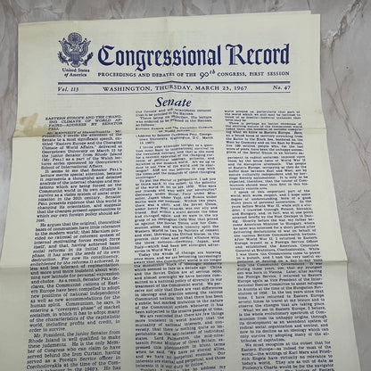 1967 March 23 Congressional Record No. 47 Senate Climate Change TJ4-P1