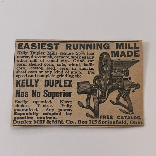 Duplex Mill & Mfg. Co. Kelly Duplex Springfield OH 1931 Newspaper Ad SAG4-S13