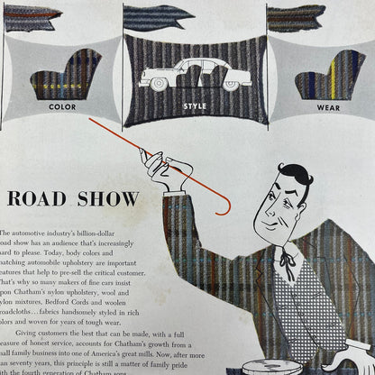 Auto Upholstery Chatham Manufacturing Co Elkin NC 1951 Magazine Ad FL6-10