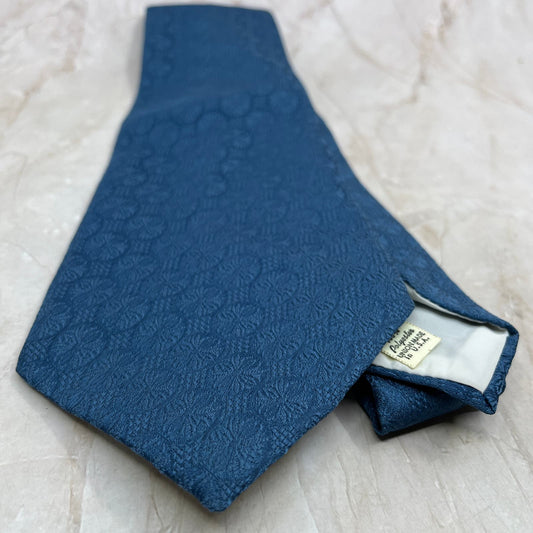 Retro Men's Golden K 34 Polyester Blue Embossed Necktie Tie TG9-T1