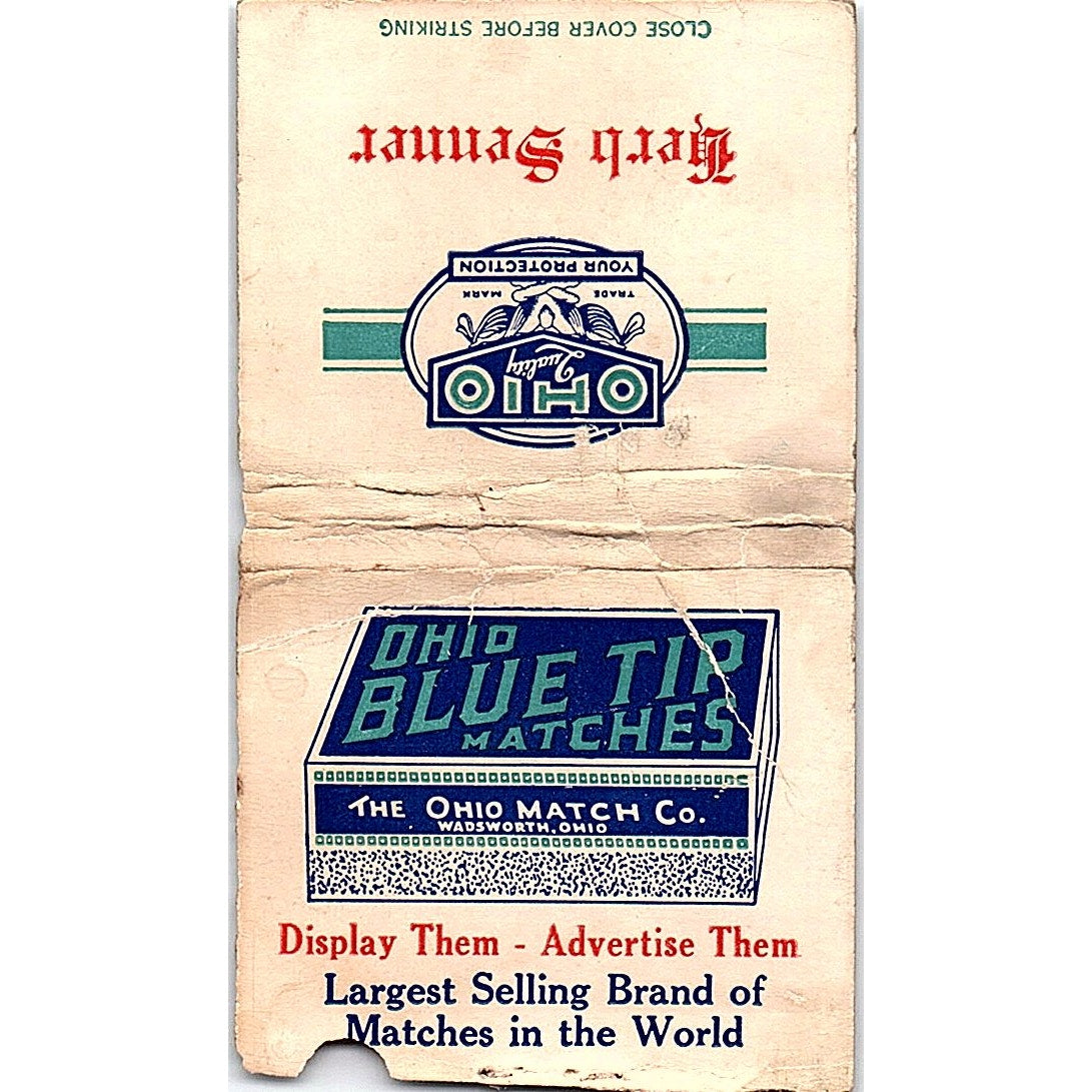 Herb H. Senner The Ohio Match Co Menasha WI Vintage Matchbook Cover SC7-Y3