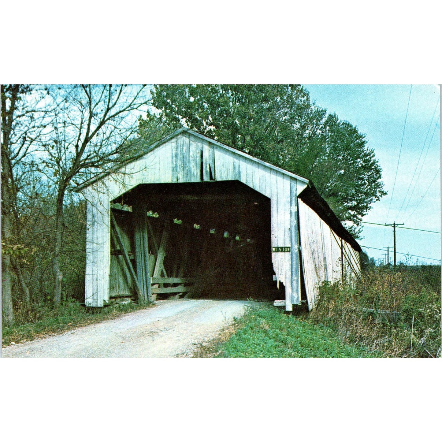 Montgomery County Harshbarger Bridge IN Vintage Covered Bridge Postcard PD1