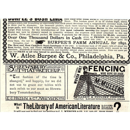 Vick's Brilliant Poppy James Vick's Sons Rochester NY 1892 Ad AG2-H5