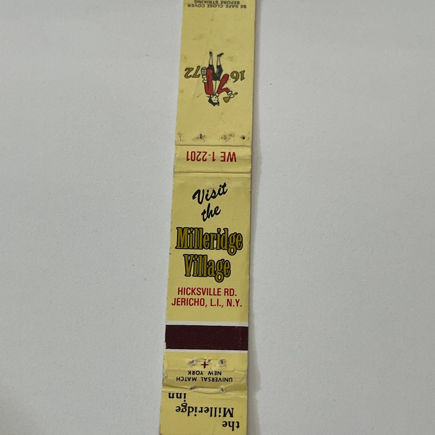The Milleridge Village Jericho Long Island NY Vintage Matchbook Cover TB6-MB1-14