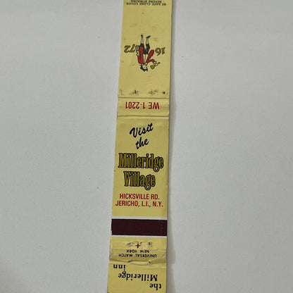 The Milleridge Village Jericho Long Island NY Vintage Matchbook Cover TB6-MB1-14