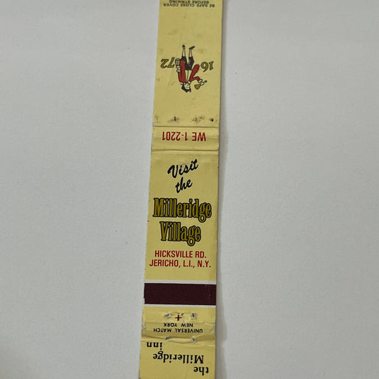 The Milleridge Village Jericho Long Island NY Vintage Matchbook Cover TB6-MB1-14