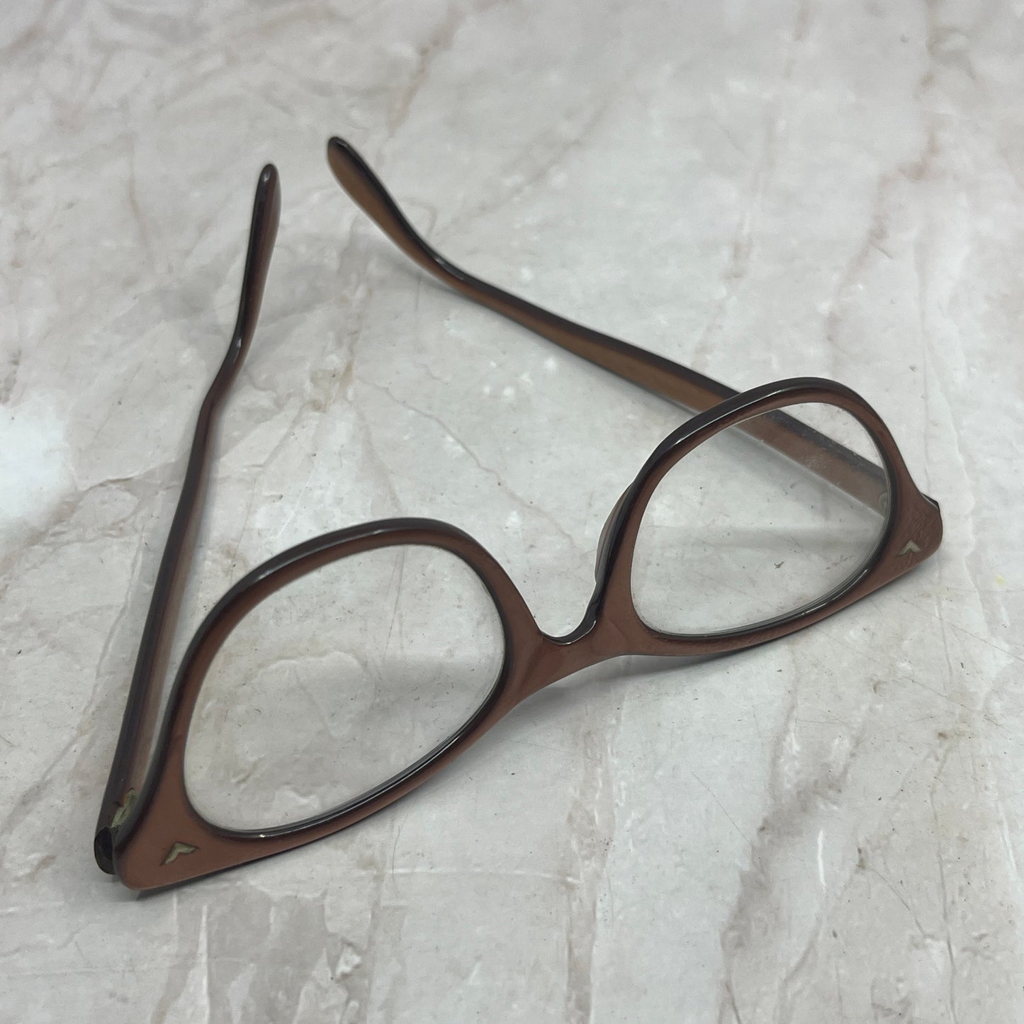 Vtg 1950's Pink Metallic Acrylic Cat Eye Sunglasses Eyeglasses Frames TG7-G5-2
