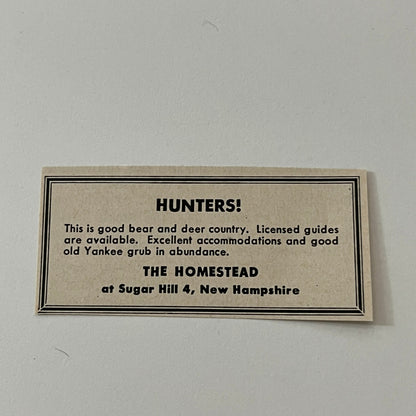 The Homestead Hunters Sugar Hill NH 1952 Yankee Magazine Ad SAG5-S1