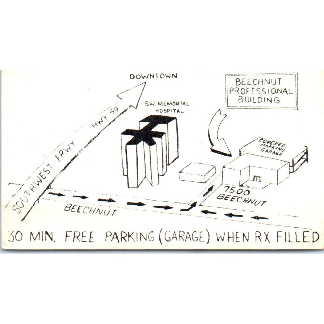 Beechnut Professional Pharmacy Dan Morse Houston Vintage Business Card SD8-B15