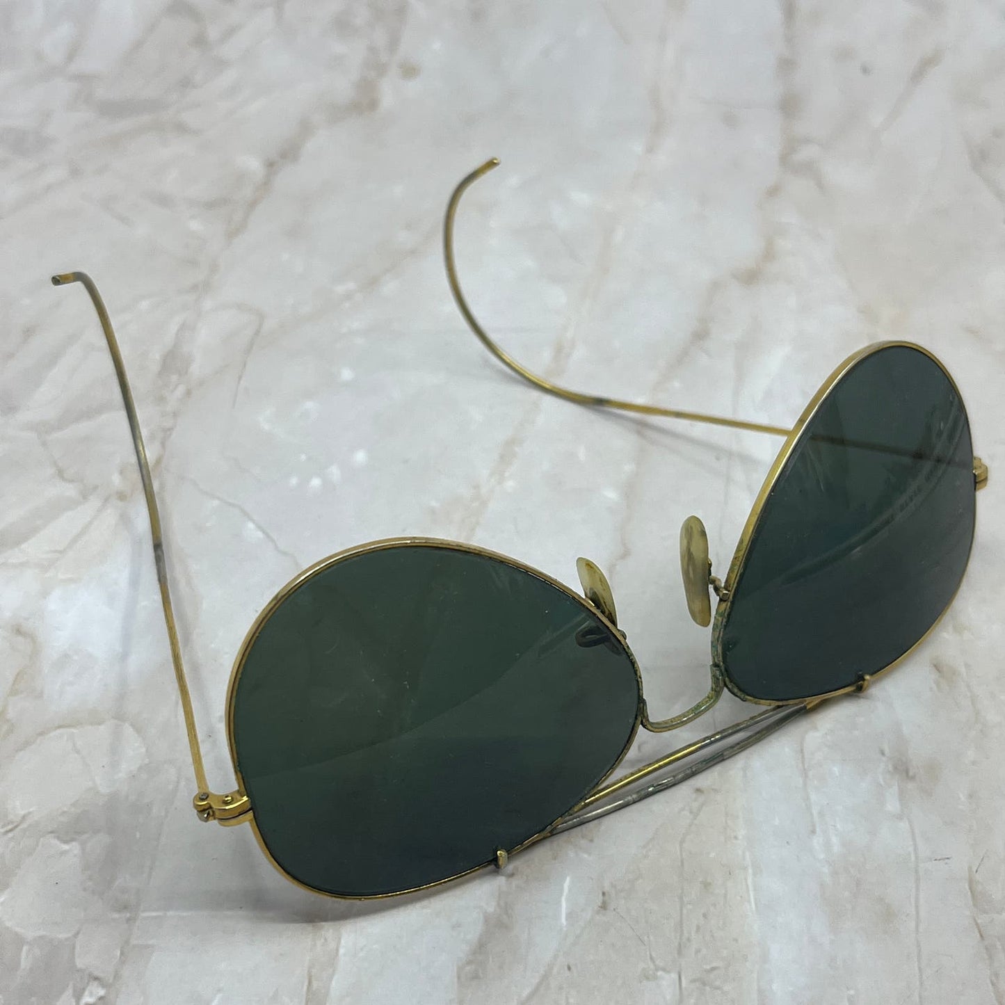 Retro Men’s Cable Arm Gold Tone Aviator Sunglasses Eyeglasses Frames TD7-G4-1