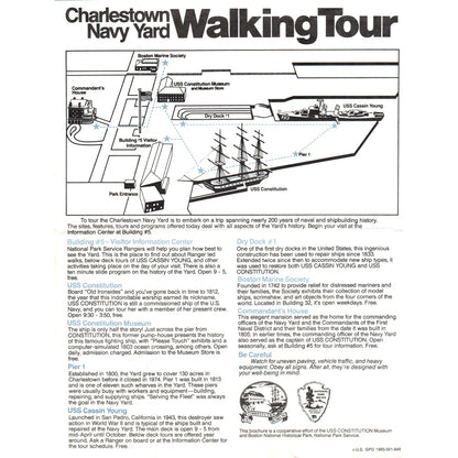 1985 Charlestown Navy Yard Walking Tour Leaflet Map D23