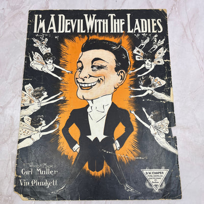 1918 I'm a Devil With The Ladies Carl Muller Vin Plunkett Sheet Music Ti5