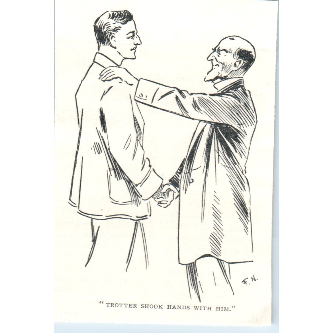 Trotter Shook Hands With Him 1897 Victorian Illustration AE9-TS8