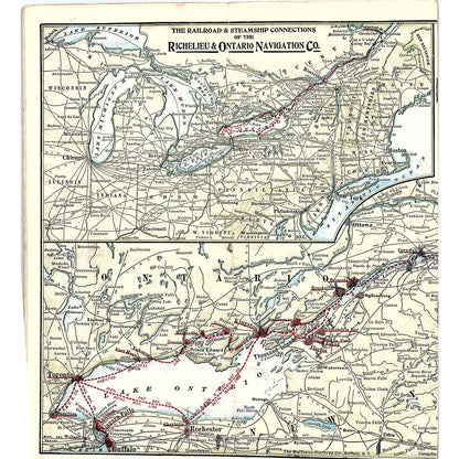 1903 Richelieu and Ontario Timetable Booklet, Map & Travel Brochure TH2-TB2