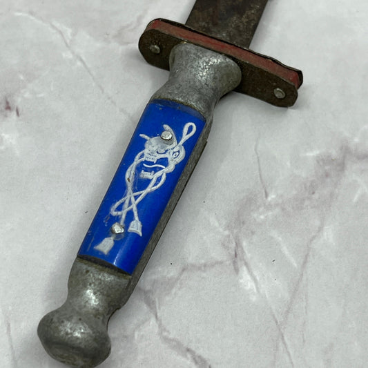 Vintage Japanese Metal & Blue/White Lucite Letter Opener 7" SC1