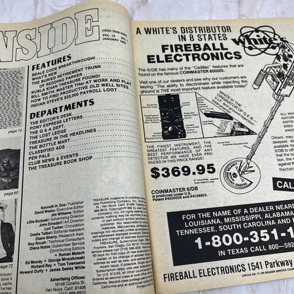 1982 Jan - Treasure Magazine - Treasure Hunting Metal Detecting Gold Coins M10