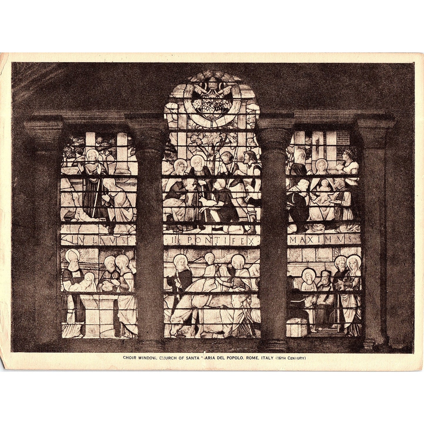 Choir Window Church of Santa Maria Del Popolo Rome Vintage Art Print 7x9 V12