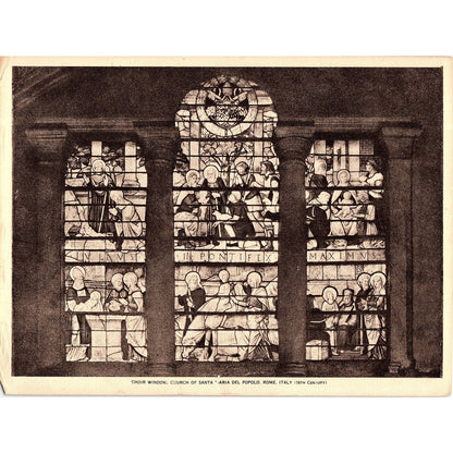 Choir Window Church of Santa Maria Del Popolo Rome Vintage Art Print 7x9 V12