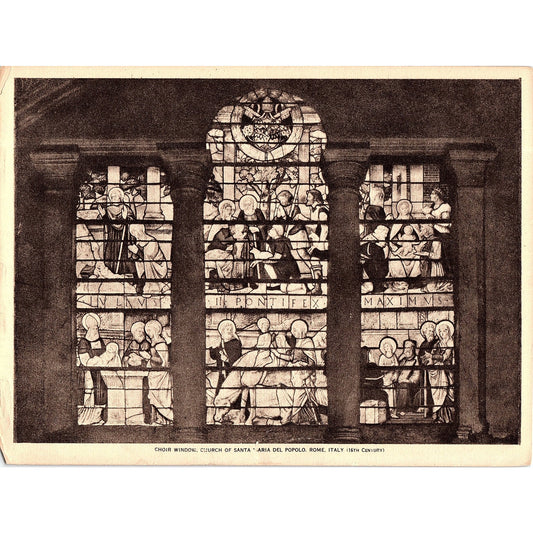 Choir Window Church of Santa Maria Del Popolo Rome Vintage Art Print 7x9 V12