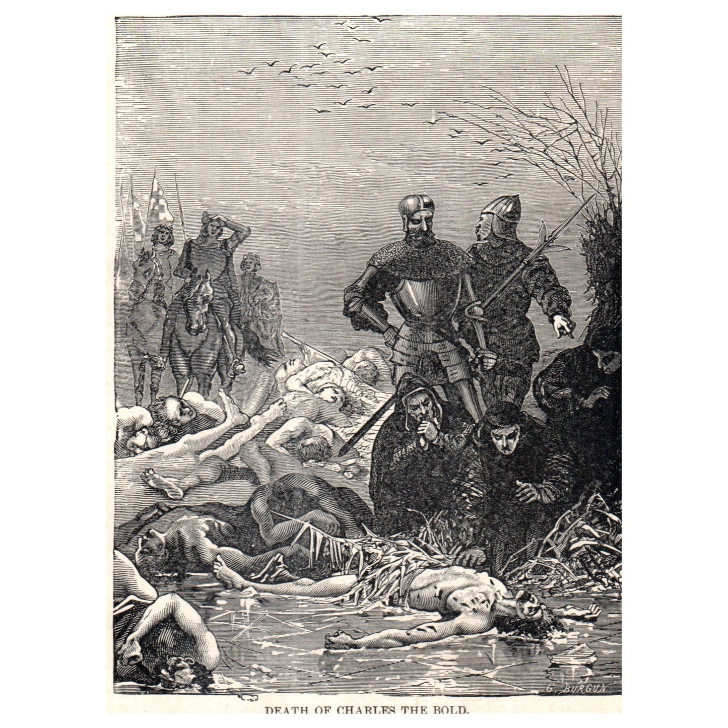 Death of Charles the Bold 1911 Engraving Print AF5-7