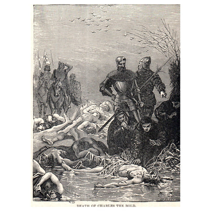 Death of Charles the Bold 1911 Engraving Print AF5-7