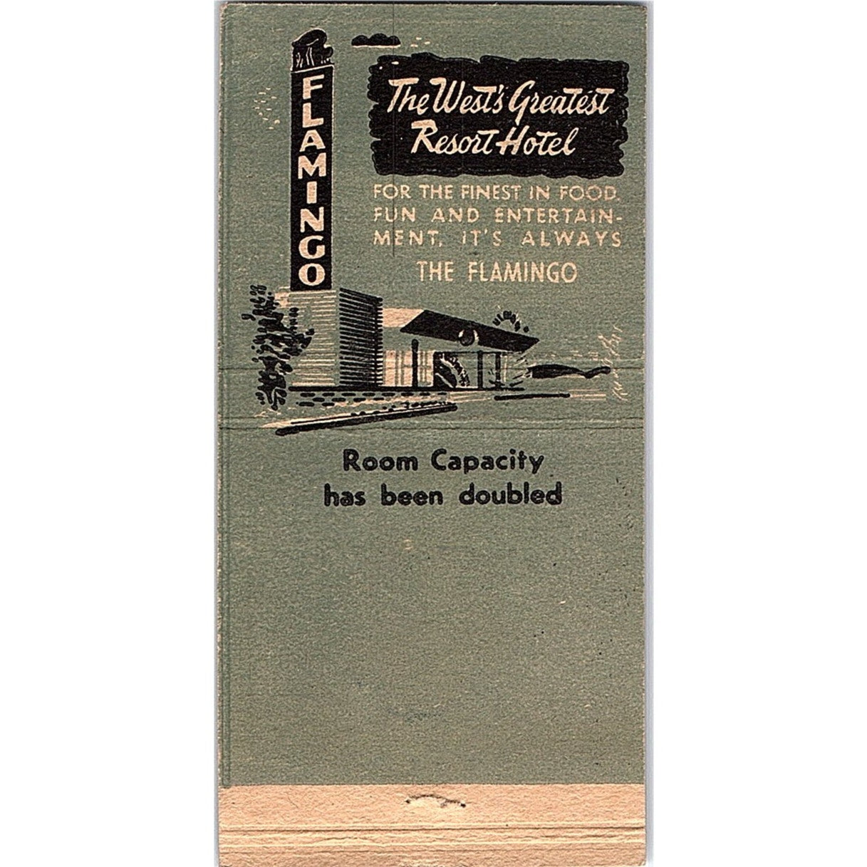 The Flamingo Hotel Las Vegas NV Vintage Matchbook Cover TH2-Y4