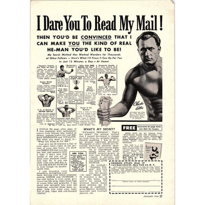 Charles Atlas Body Building 1955 Ad AG1-6