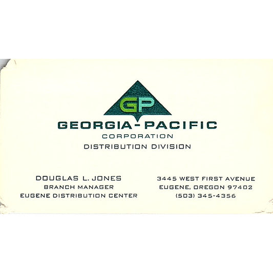 Douglas L Jones Georgia-Pacific Corporation Eugene Vintage Business Card SD9-B4