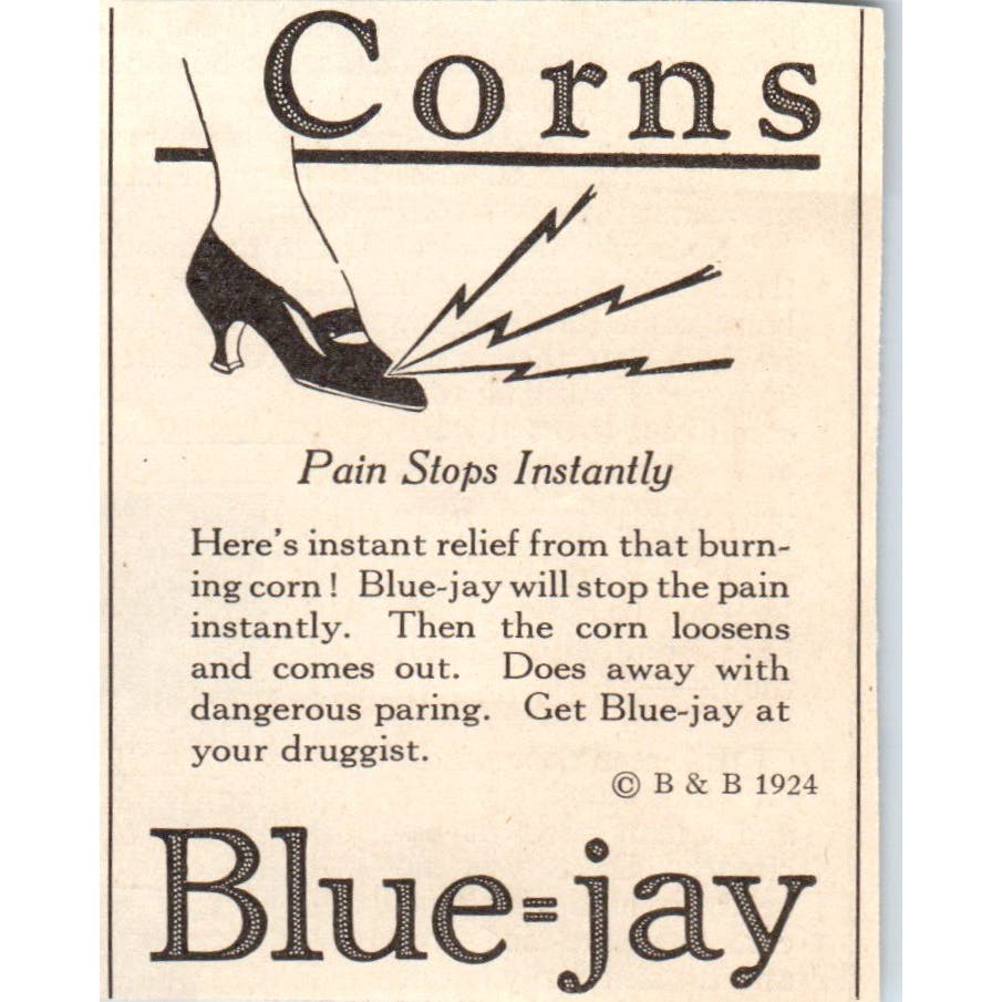 Blue-Jay Corn Remedy B&B 1924 Magazine Ad AF7-LJ1