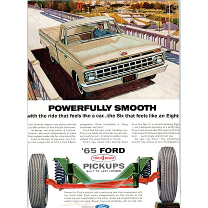 1965 Ford I-Beam Pickup Truck Automobile Car - Vintage Magazine Ad D20