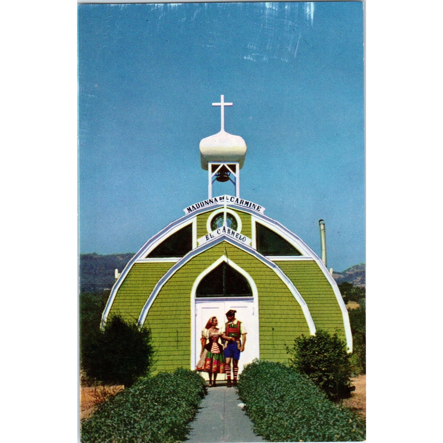 1960s El Carmelo Chapel Italian Swiss Colony Vineyards CA Vintage Postcard PE2