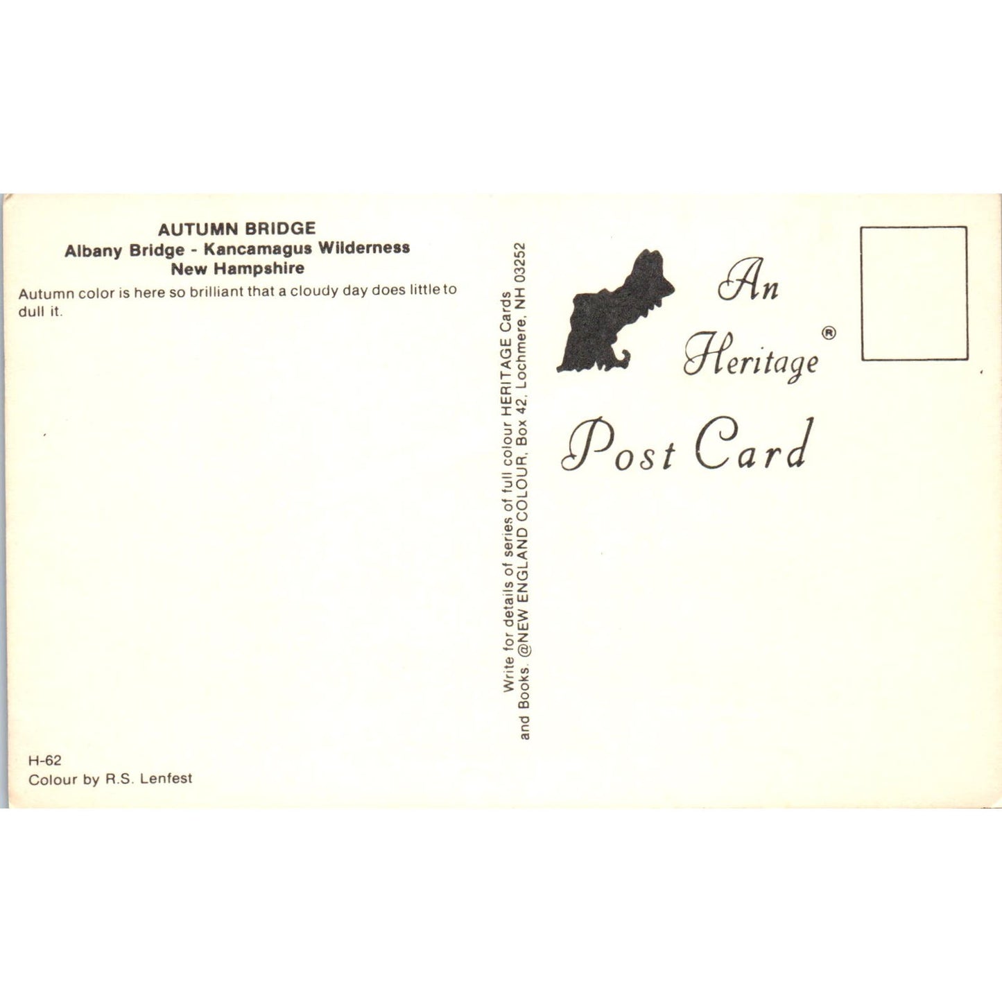 Albany Bridge Kancamagus Wilderness New Hampshire Covered Bridge Postcard PB13