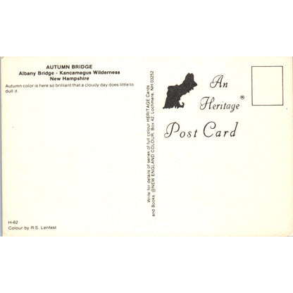 Albany Bridge Kancamagus Wilderness New Hampshire Covered Bridge Postcard PB13