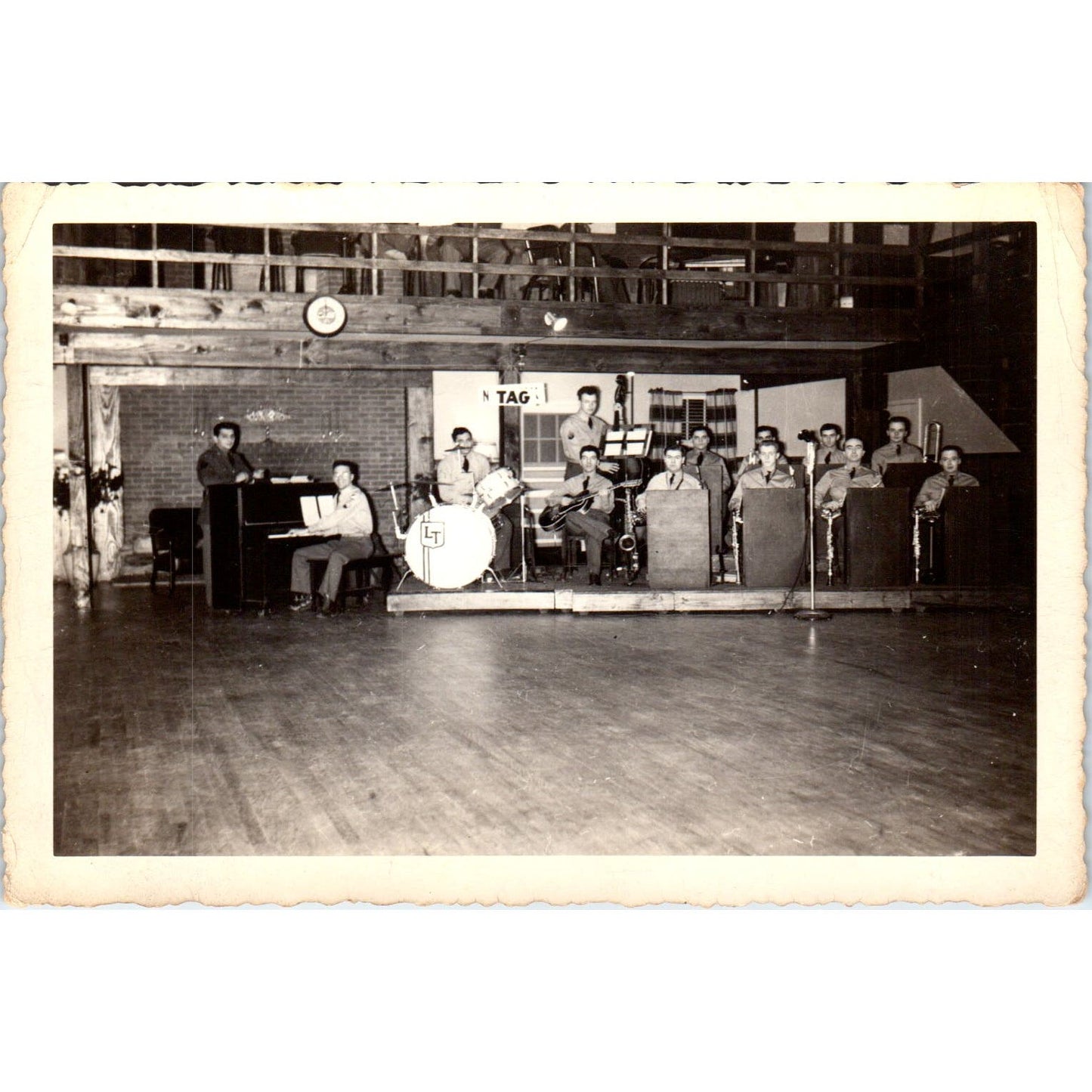 c1940 Original Photo 12 Piece Orchestra Band Concert 3x5" AE6