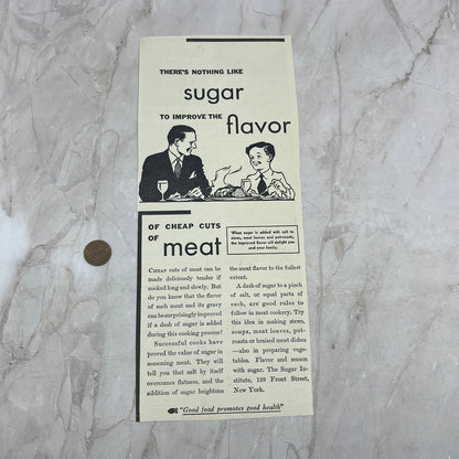 1937 Flavor Cheap Cuts of Meat With Sugar 4.5x12 Magazine Advertisement FL6-6