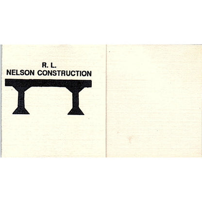 R.L. Nelson Construction Pasadena TX Vintage Business Card SD9-B3
