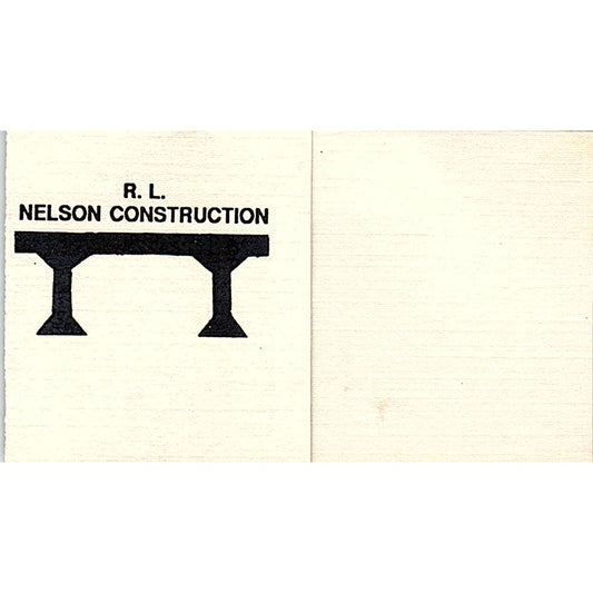 R.L. Nelson Construction Pasadena TX Vintage Business Card SD9-B3