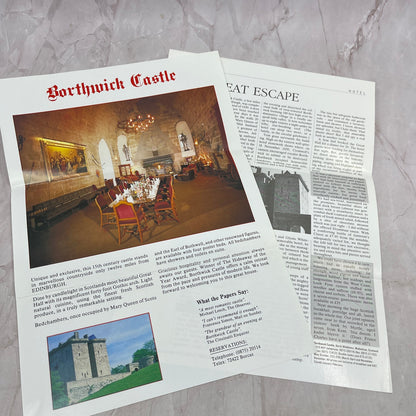 Vintage Borthwick Castle Travel Pamphlet North Middleton Edinburgh TJ5-E1