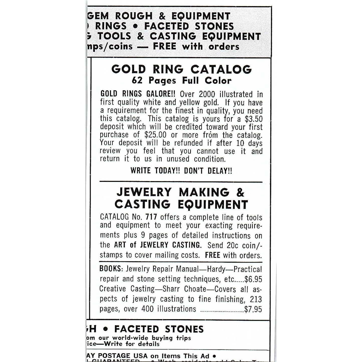 W.D. Hudson Jr. Lapidary Stone Mountain GA 1972 Ad AF8-M3