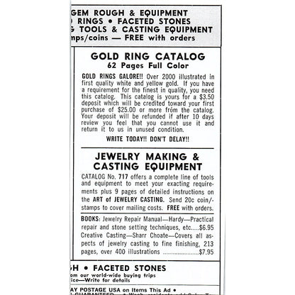 W.D. Hudson Jr. Lapidary Stone Mountain GA 1972 Ad AF8-M3