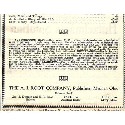 J.C. Hutzelman Bee Solution Glendale Ohio 1926 Ad AG3-H2