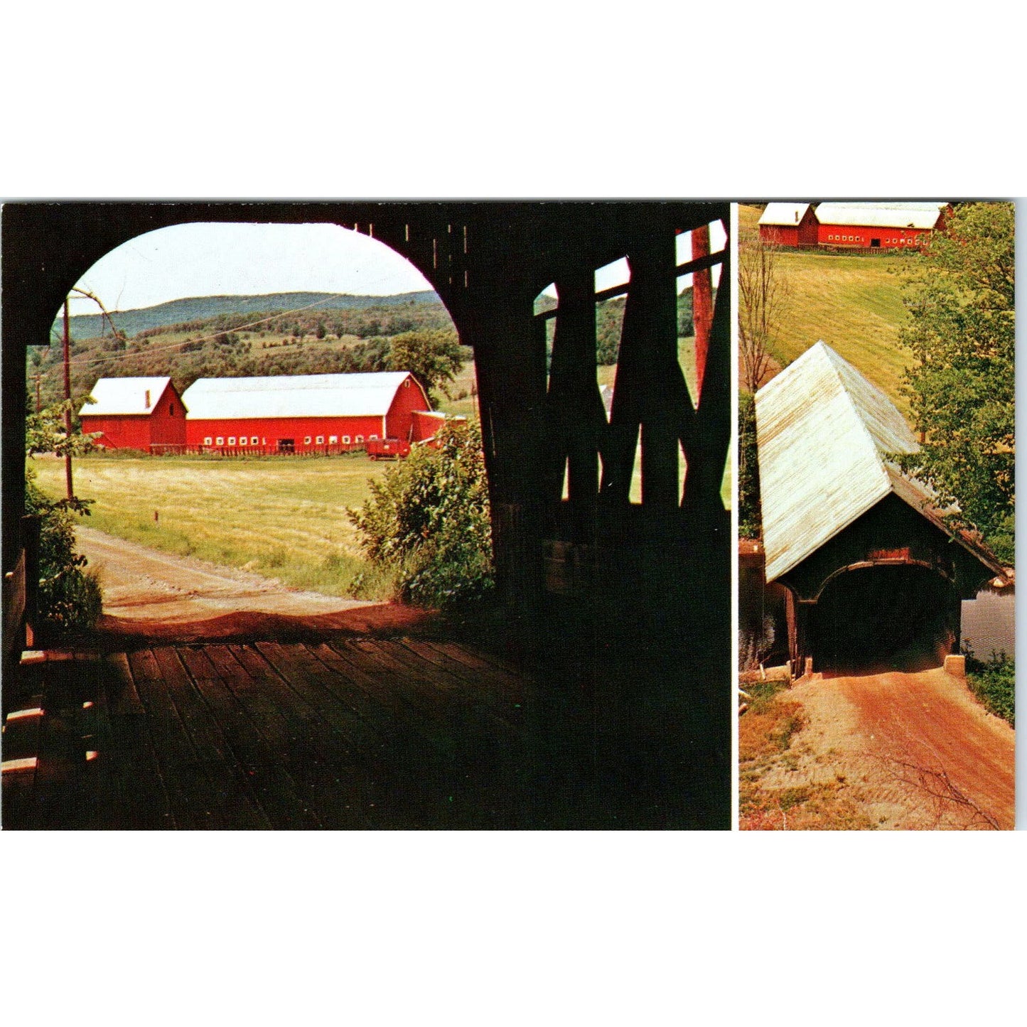 Old Coventry Vermont Covered Bridge Postcard PB13