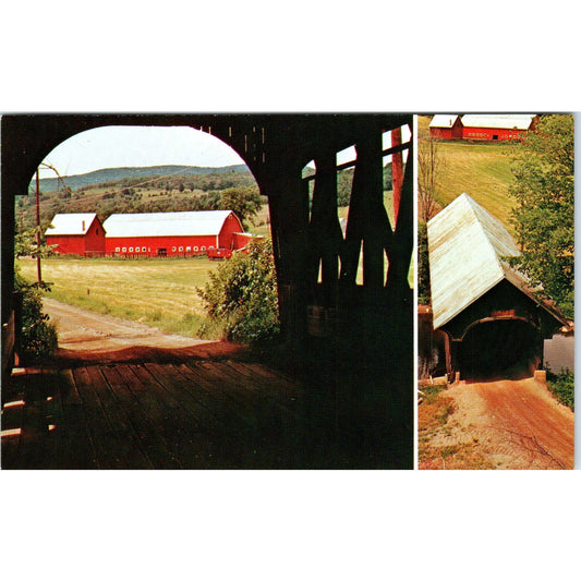 Old Coventry Vermont Covered Bridge Postcard PB13