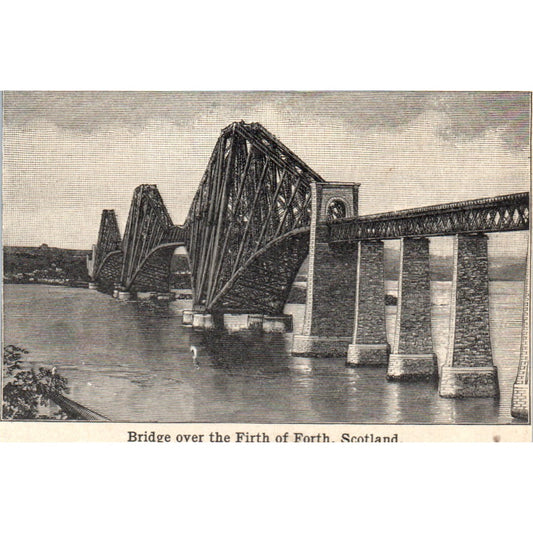 Bridge over the Firth of Forth Scotland 1901 Engraving AF2-A6