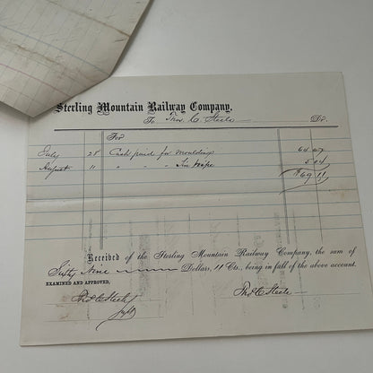 Thomas C. Steel from Collins & Pell New York 1866 Billhead Receipt 3 Pages C15