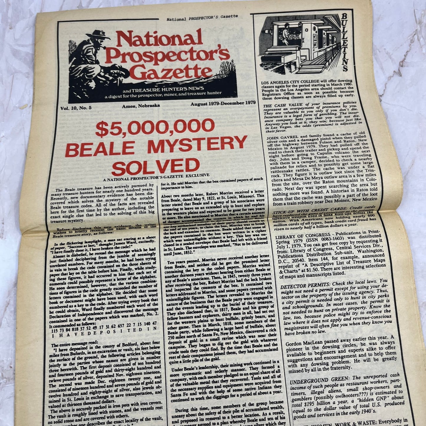 1979 Dec - The National Prospector's Gazette Newspaper - Treasure Hunting M11