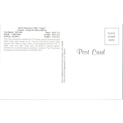 North American T-28A Trojan Vintage Postcard PC19