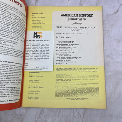 1977 Nov - American History Illustrated Magazine - Pilgrims Going to Church M21